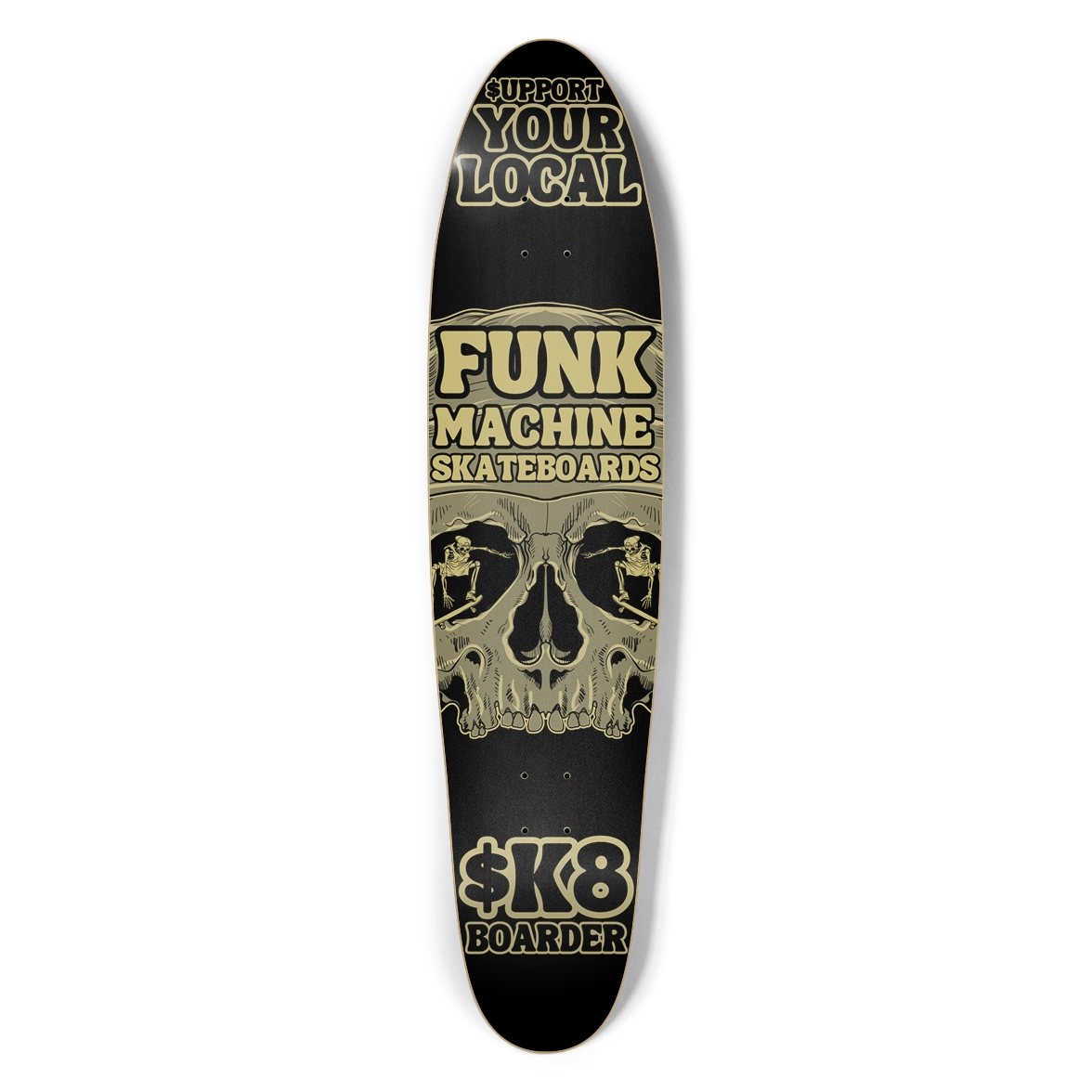 $UPPORT YOUR LOCAL $KATEBOARDER LONGBOARD SK8 DECK