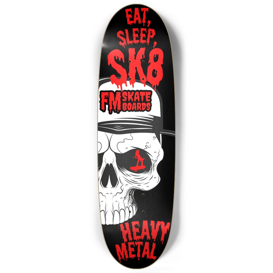 EAT, SLEEP, SK8 HEAVY METAL 9-3/4" EGG SHAPE SK8 DECK